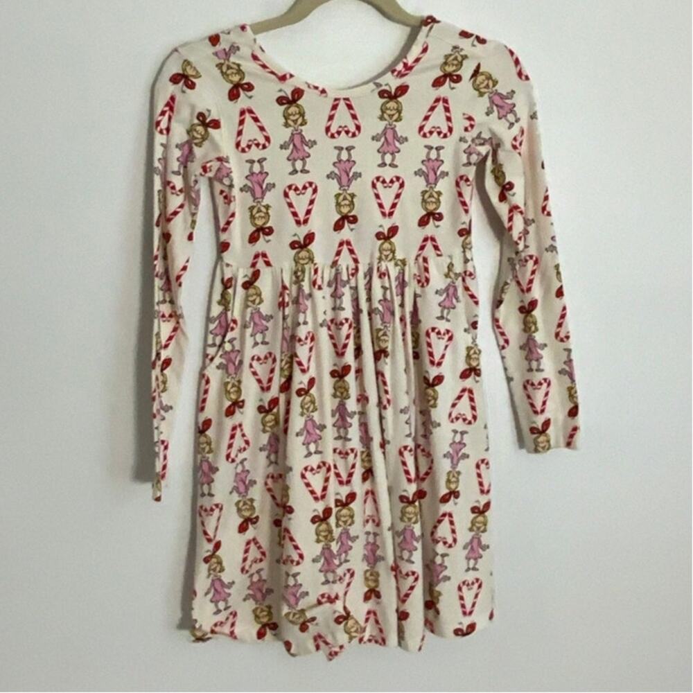 Hanna Andersson Grinch Cindy-Lou Who Candy Cane heart dress size 10